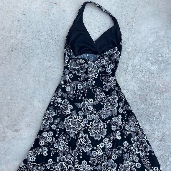 Vintage 90s Y2K Halter Dress Floral Pattern Small - Picture 6 of 6